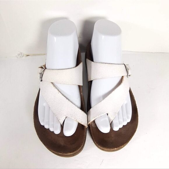 Mephisto  women's Helen White Leather  Slip On Thong Cork Sandals  Eu 37 US 7 - Picture 2 of 15